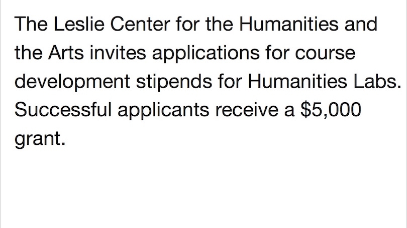Humanities Labs Course Development Grants