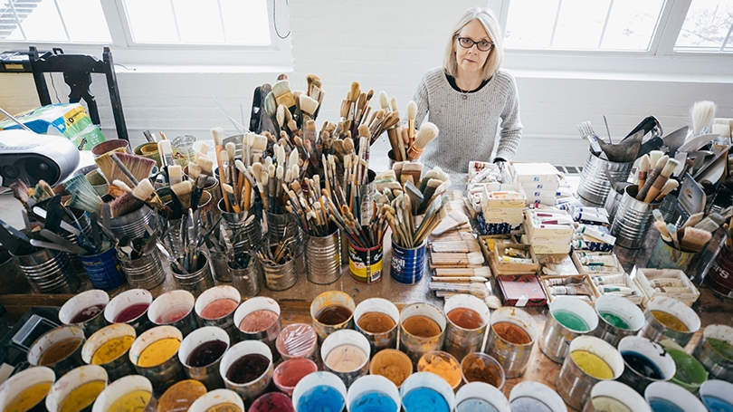Professor Colleen Randall in her Lebanon, N.H., studio. Professor Colleen Randall in her Lebanon, N.H., studio.