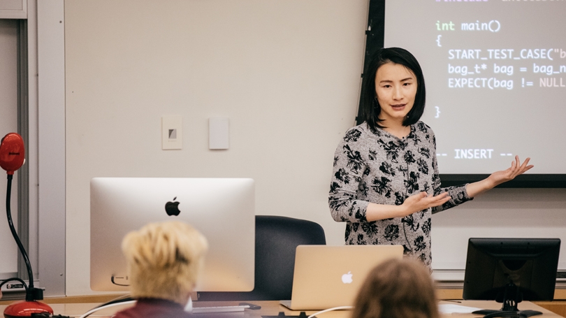 Xia Zhou in the classroom